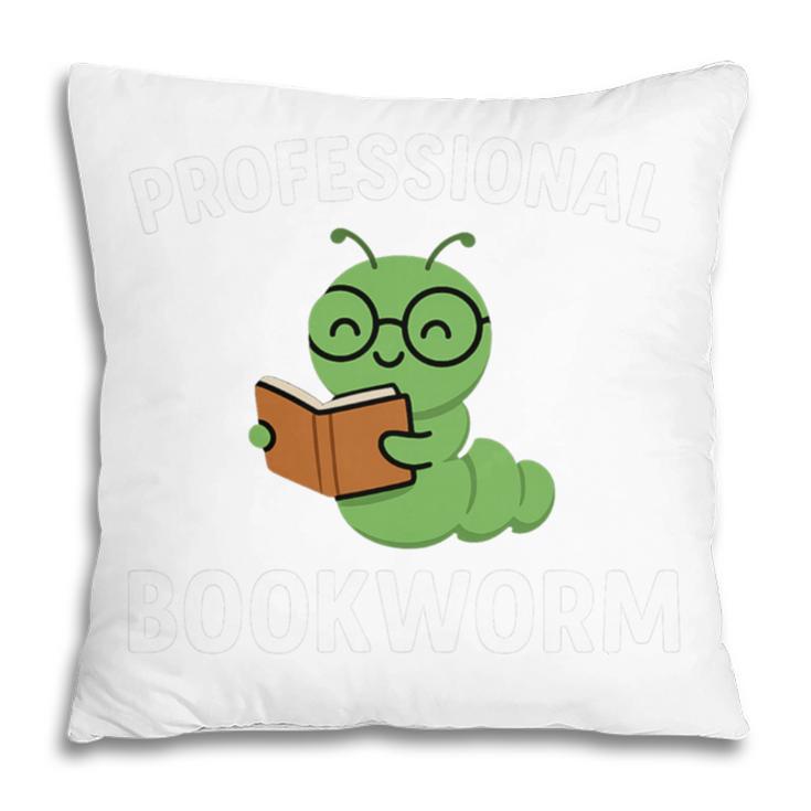 Professional Bookworm Reading Lover Cute Worm Glasses Book Pillowcase