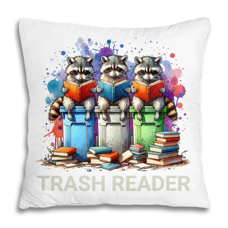 Racoons Trash Reader Book Lover Romantic Novels Premium Pillowcase
