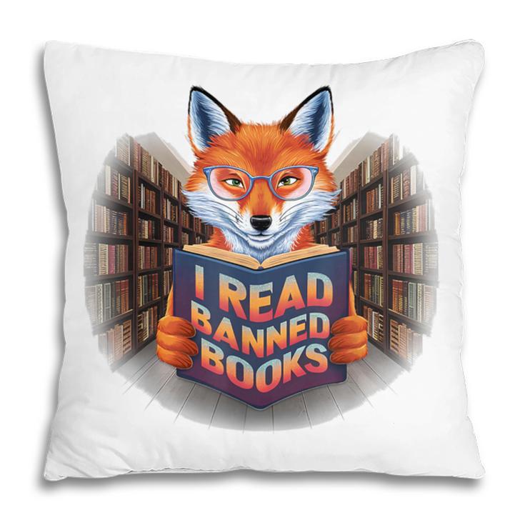 I Read Banned Books Sly Fox Reading Books Pillowcase