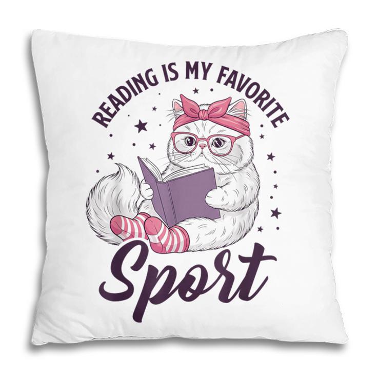 Reading Is My Favorite Sport Saying Cat And Book Lover Pillowcase Reading Is My Favorite Sport Saying Cat And Book Lover Pillowcase