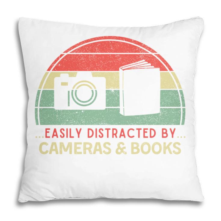Retro Easily Distracted By Cameras & Books Photography Pillowcase Retro Easily Distracted By Cameras & Books Photography Pillowcase