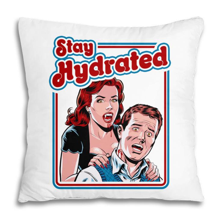Retro Vampire Book Cover Style Stay Hydrated Halloween Pillowcase