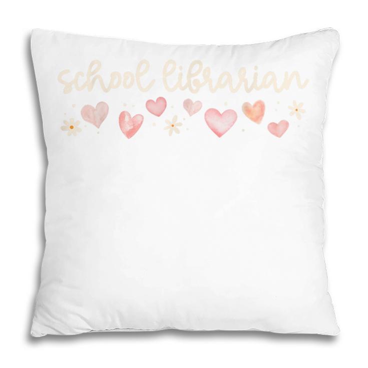 School Librarian Valentines Day Daisy Library Book Lover Pillowcase