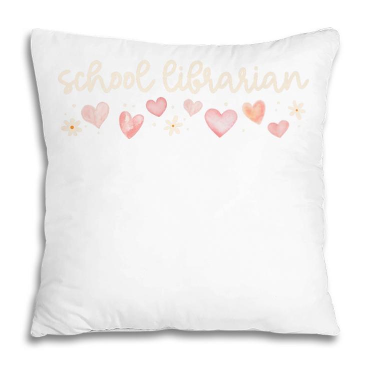 School Librarian Valentines Day Daisy Library Book Lover Premium Pillowcase School Librarian Valentines Day Daisy Library Book Lover Premium Pillowcase
