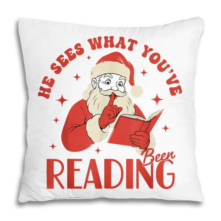 He Sees What You'Ve Been Reading Santa Book Pillowcase He Sees What You'Ve Been Reading Santa Book Pillowcase