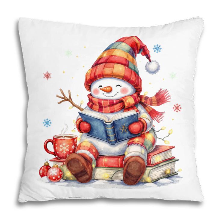 Snowman Reading Books Lovers Christmas Librarian Bookworm Pillowcase Snowman Reading Books Lovers Christmas Librarian Bookworm Pillowcase