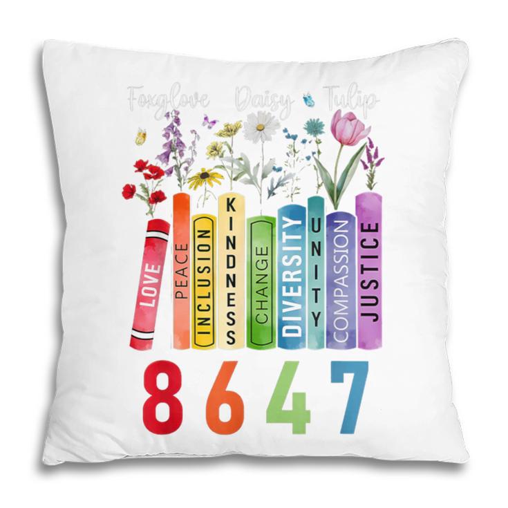 Subtle Floral Foxglove Daisy Tulip Book Lover Pillowcase