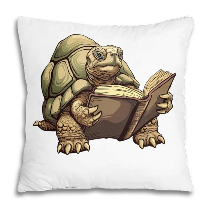 Sulcata Tortoise Reading A Book Pillowcase