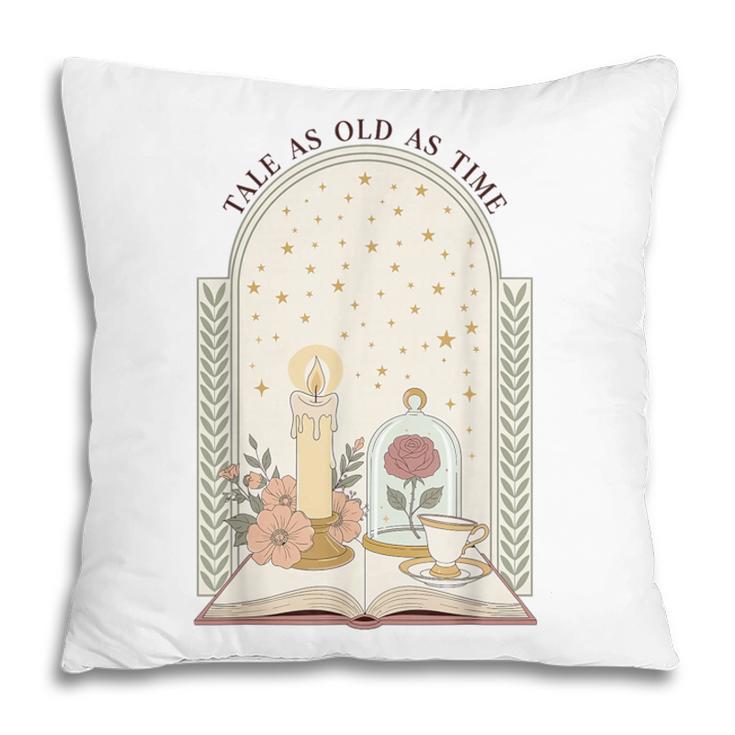 Tale As Old As Time Rose Candle And Book Pillowcase