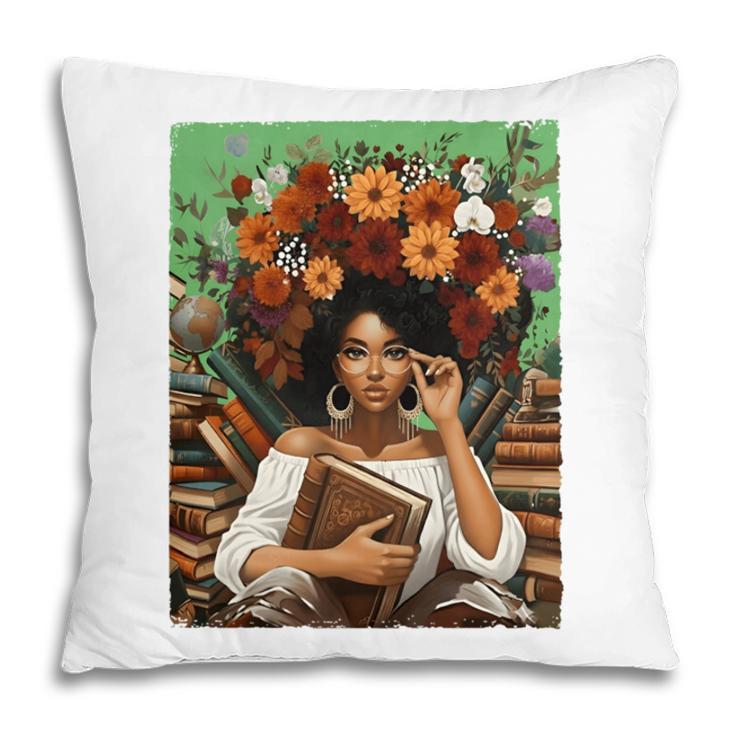 History Month Black Afro Girl Women Book Lovers Floral Pillowcase History Month Black Afro Girl Women Book Lovers Floral Pillowcase