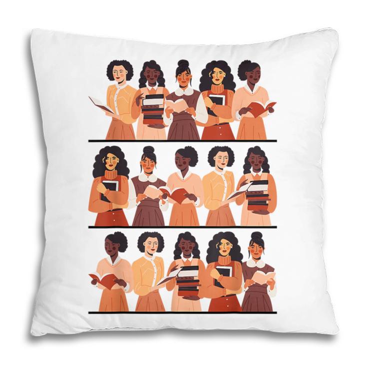 History Month Educated Black Women Girls Reading Books Pillowcase