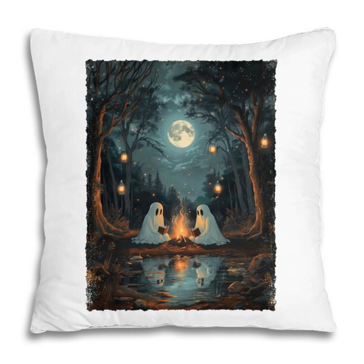 Vintage Ghost Book Reading Camping Gothic Halloween Teachers Pillowcase