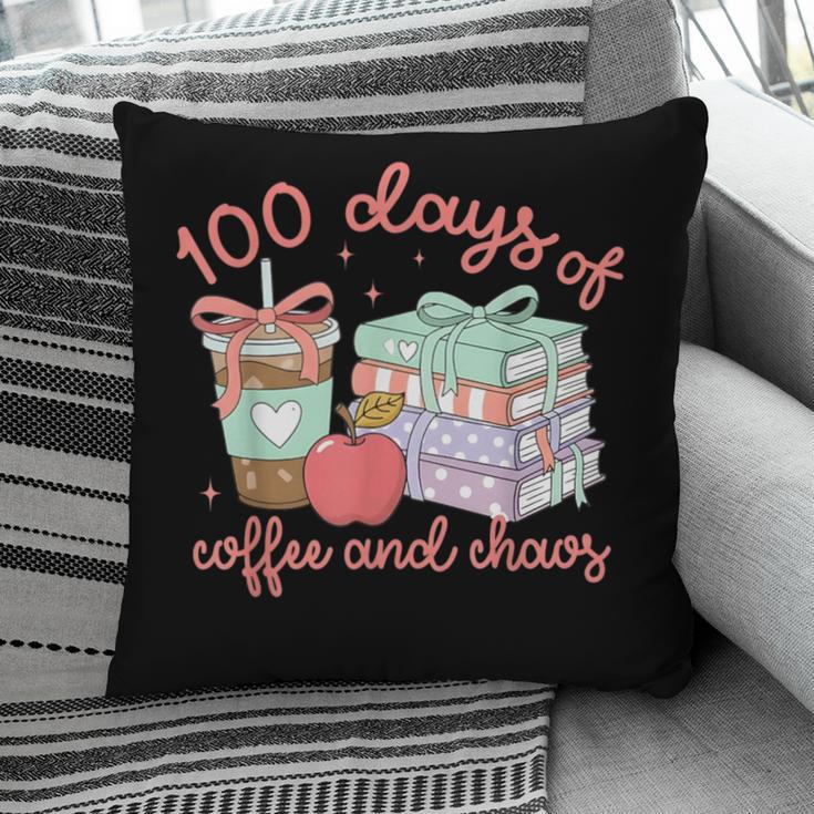 100 Days Of Coffee And Chaos Coquette Bow Book Apple Pillowcase