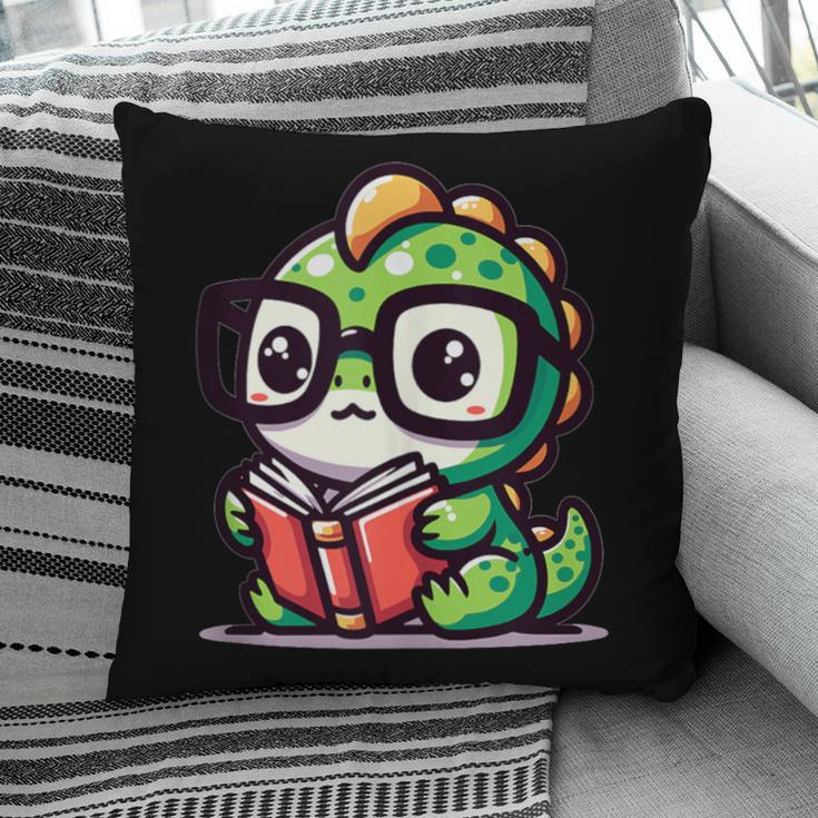 Adorable Book Lover Iguana With Reading Glasses Cute Pillowcase
