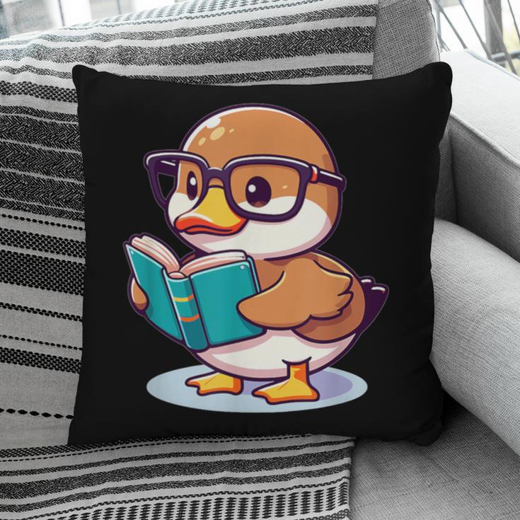 Adorable Book Lover Mallard Duck With Reading Glasses Cute Pillowcase