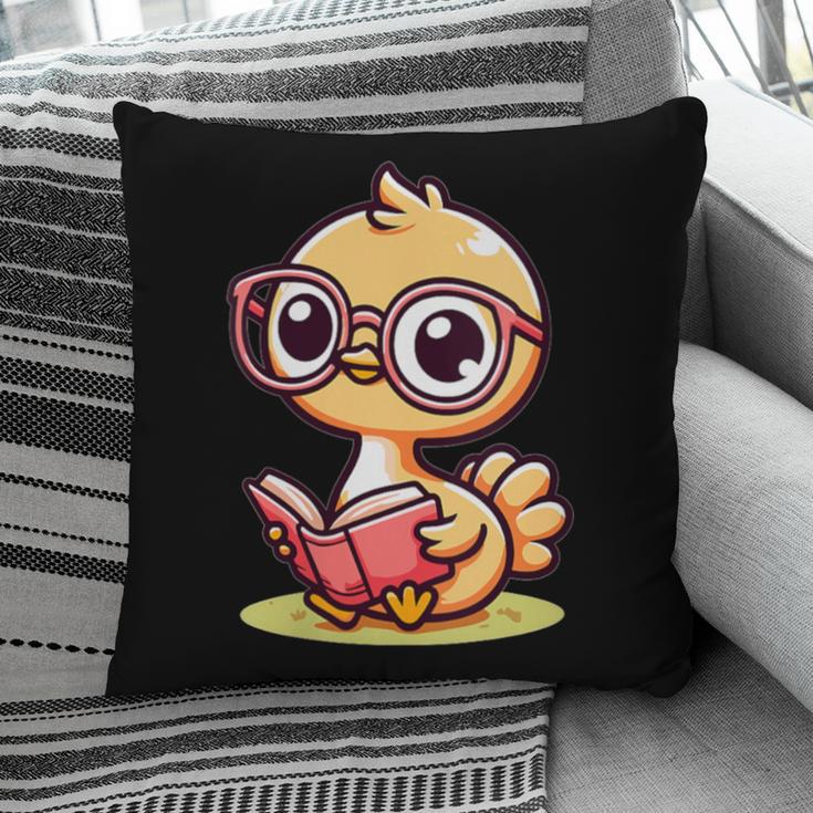 Adorable Book Lover Ostrich With Reading Glasses Cute Pillowcase