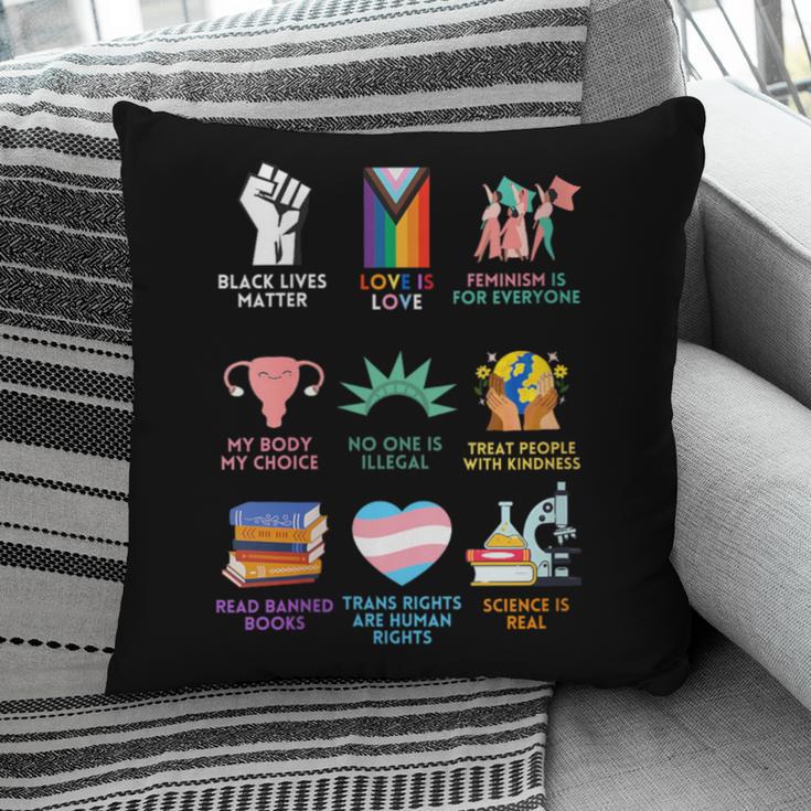 Ally Anti Trump Liberal BLM Love Is Love Banned Books Icons Pillowcase