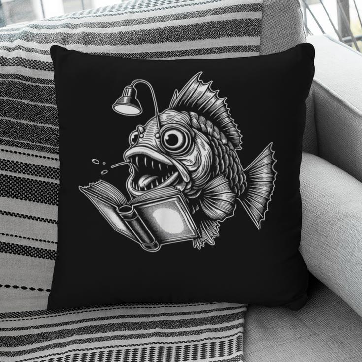 Anglerfish Reading Book Art Pillowcase