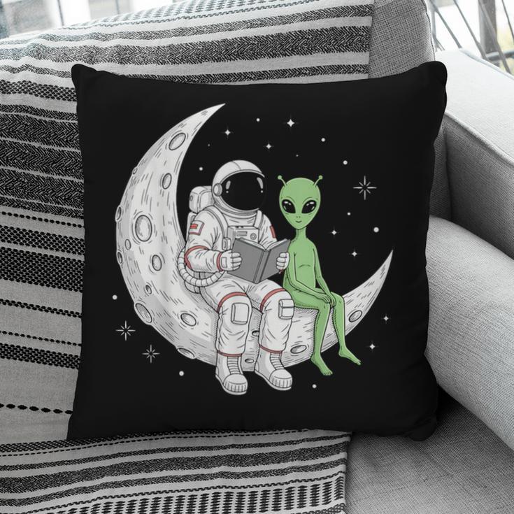 Astronaut Reading Book To Alien Moon Space Book Lover Men Pillowcase