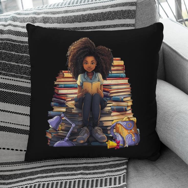 Back To School Afro Melanin Girl Reading Book Bookworm Pillowcase