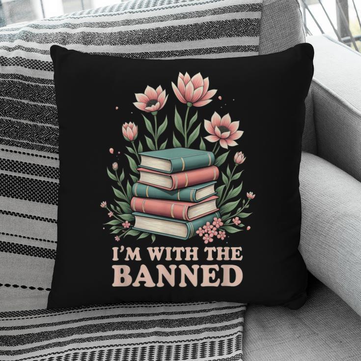 Im With The Banned Floral Flower Book Lover Pillowcase