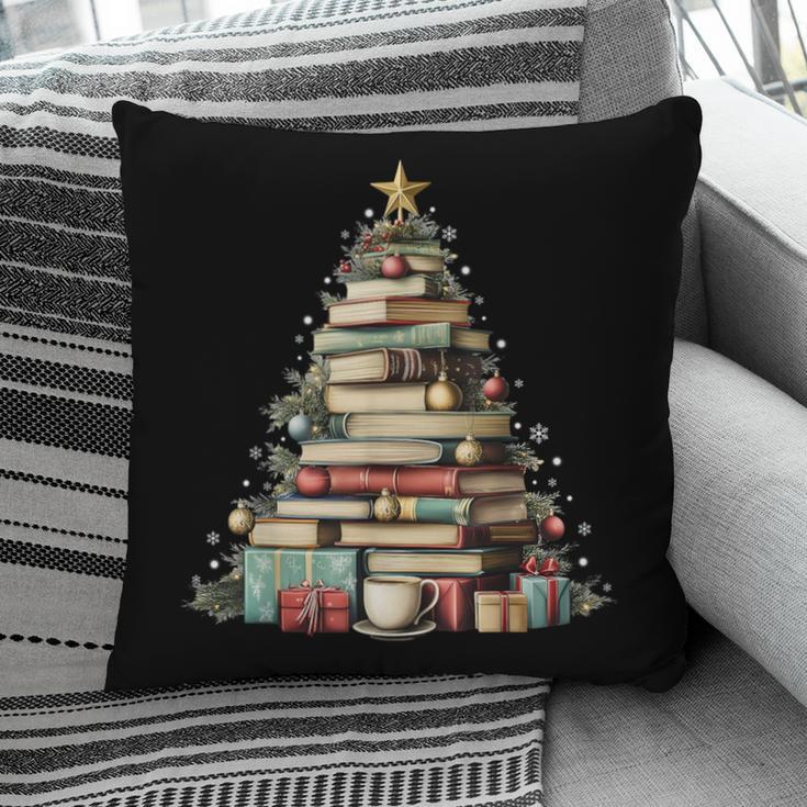 Book Christmas Tree Books Lovers Xmas Teacher Men Women Kids Pillowcase