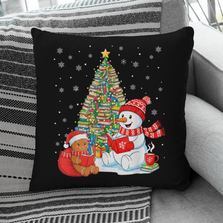 Book Christmas Tree Bookworm Gingerbread Man Snowman Reading Pillowcase