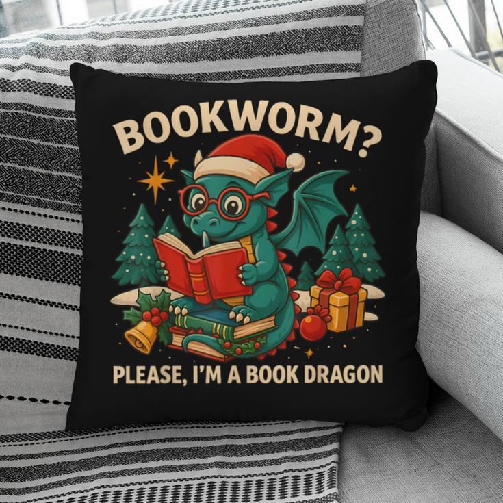 Book Dragon Christmas Reading For Fantasy Lovers Pillowcase