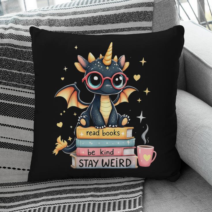 Book Lover Chibi Dragon With Big Red Glasses Bookworm Pillowcase