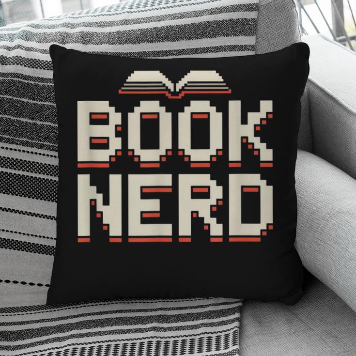 Book Nerd Retro Pixel Reading Librarian Aesthetic Pillowcase
