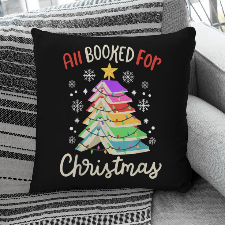All Booked For Christmas Book Lovers Xmas Tree Women Pillowcase