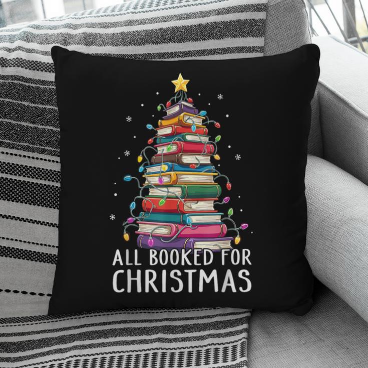 All Booked For Christmas Book Christmas Tree Lights Pillowcase