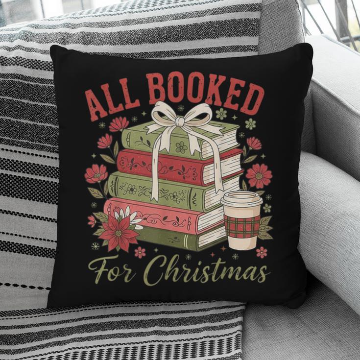 All Booked For Christmas Coquette Xmas Book Club Book Lovers Pillowcase