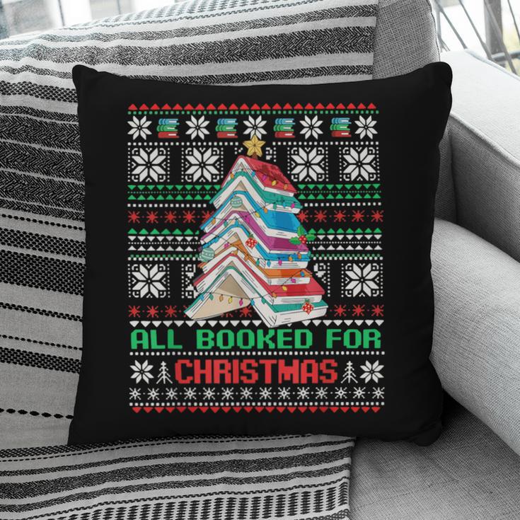 All Booked For Christmas Tree Book Ugly Christmas Sweatshirt Pillowcase