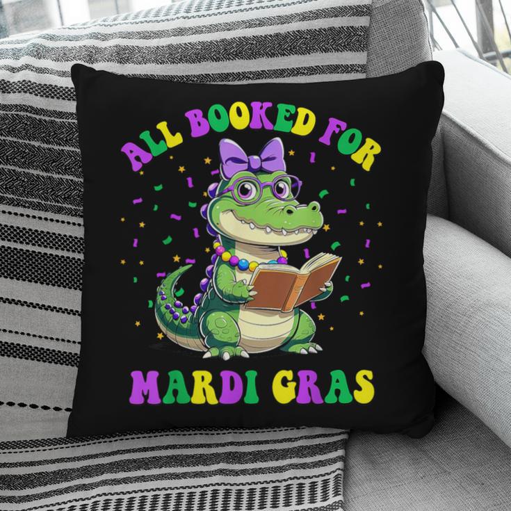 All Booked For Mardi Gras Crocodile Reading Book Teacher Pillowcase