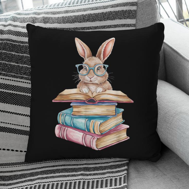 Books Bookworm Reader Book Cute Reading Bunny With Glasses Pillowcase