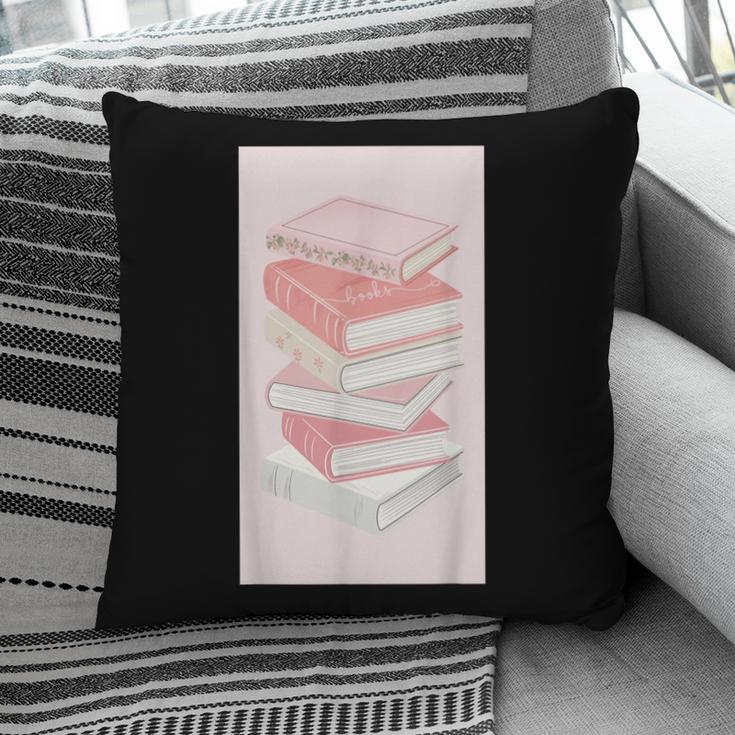 Books Flowers Art Flower Stack Pastel Feminine Pillowcase