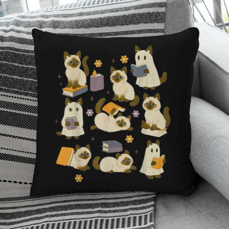 Books Lover Bookish Ghost Himalayan Cat Reading Halloween Pillowcase