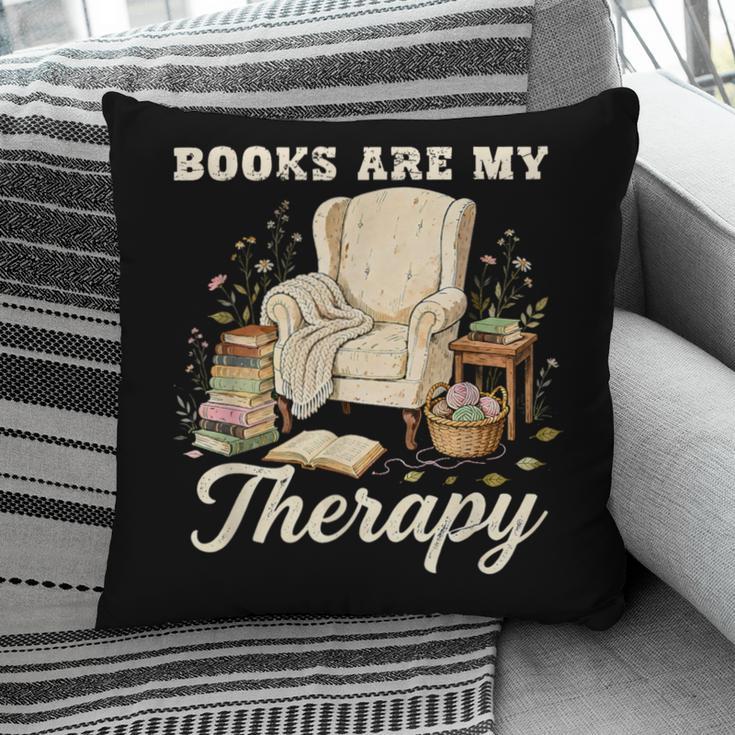Books Are My Therapy Cozy Reading Chair Artwork Pillowcase