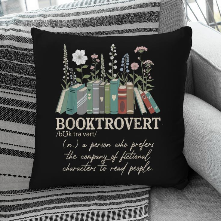 Booktrovert Definition Floral Books Reading Teacher Library Pillowcase