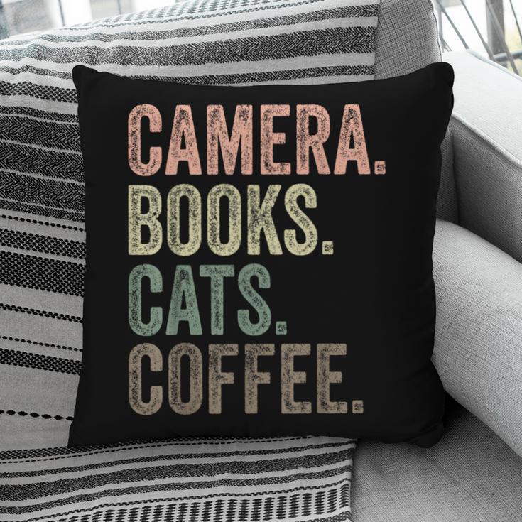Camera Books Cats And Coffee Lover Photography Men Women Pillowcase