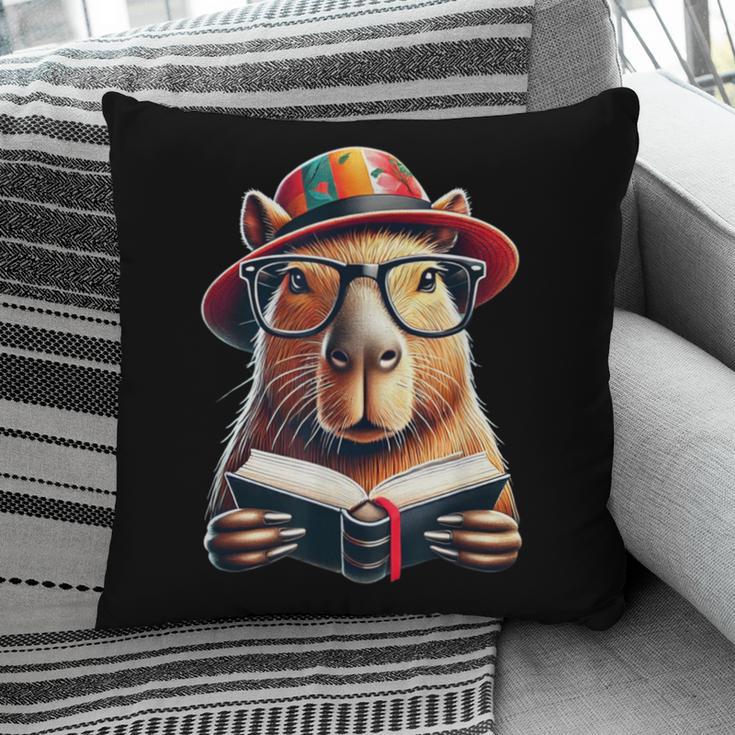 Capybara Bookworm Rodent Reading a Book Pillowcase