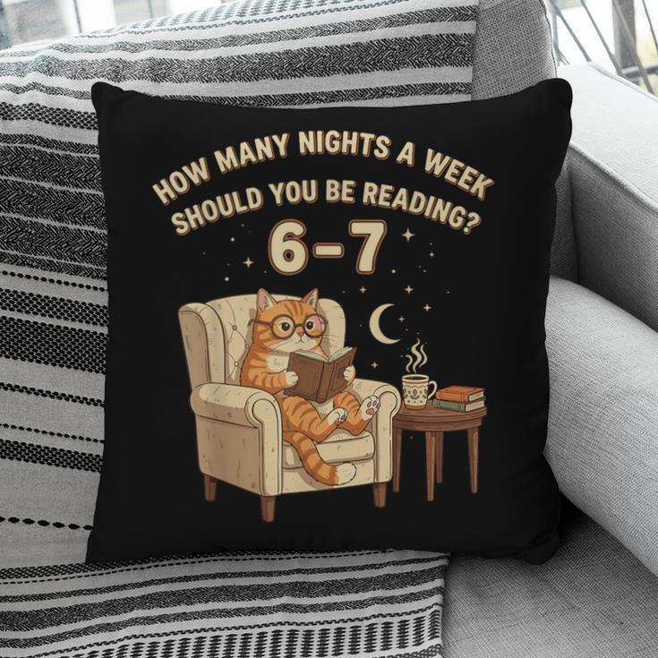 Cat Reading 6-7 Meme English Teacher Book Lover Humor Pillowcase