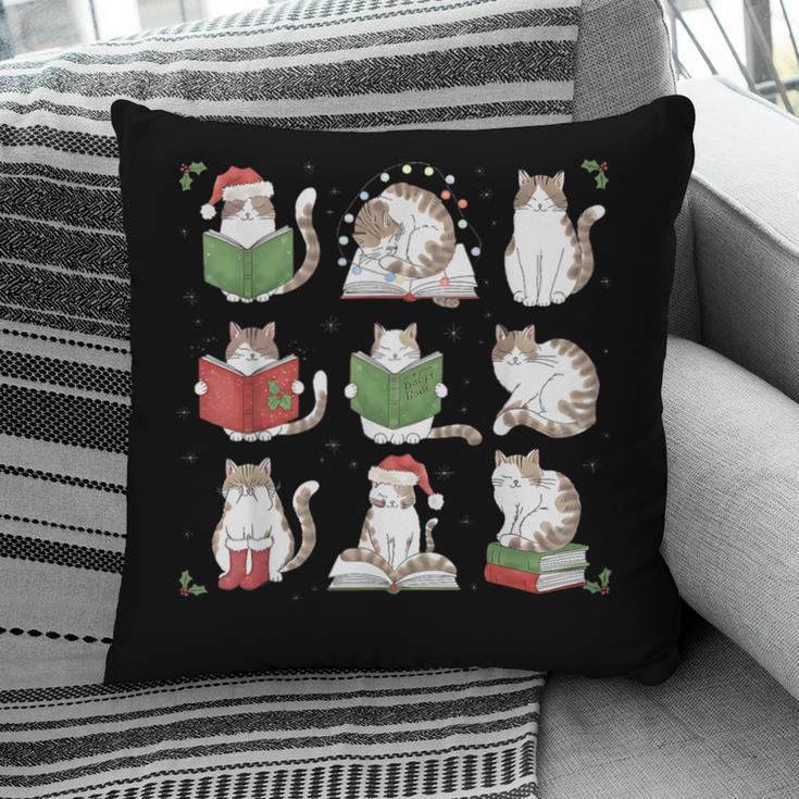 Cat Reading Book Funny Christmas Cat Book Lover Librarian Men Women Kids Pillowcase