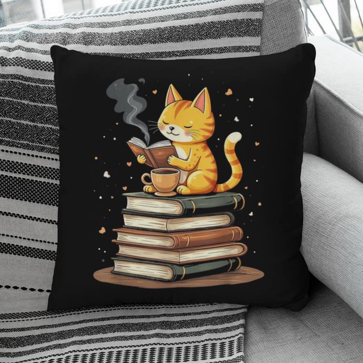 Cat Reading Books Pillowcase