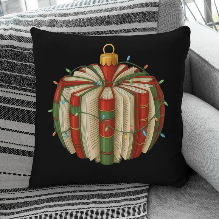 Christmas Book Ornament Lights Holiday Reading Lover Teacher Pillowcase