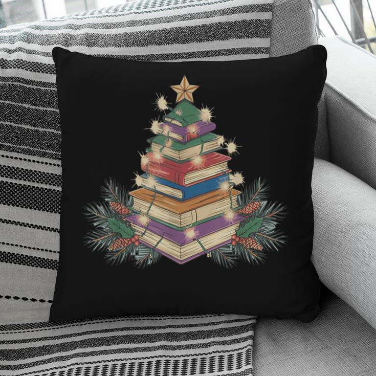 Christmas Book Reading Reader Xmas Bibliophile -Adult Christmas Tree Book Modern Pillowcase