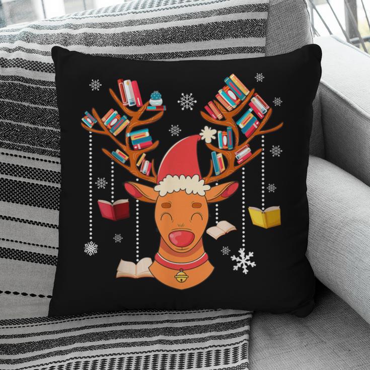 Christmas Librarian Reindeer Xmas Book Teachers Love Reading Pillowcase