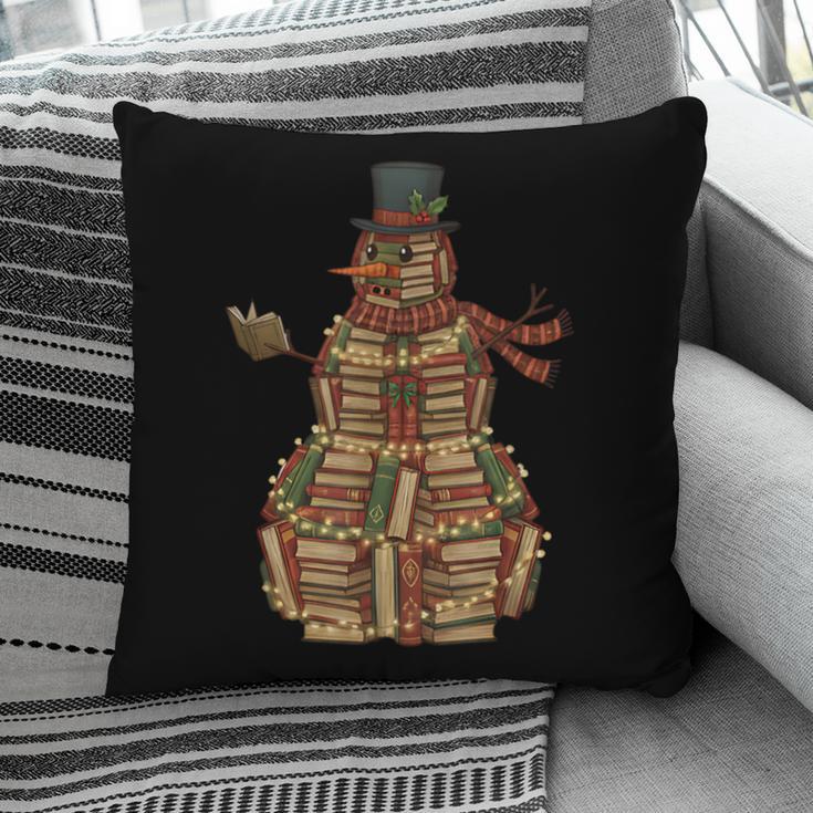Christmas Snowman Made Of Books Holiday Reading Xmas Pillowcase