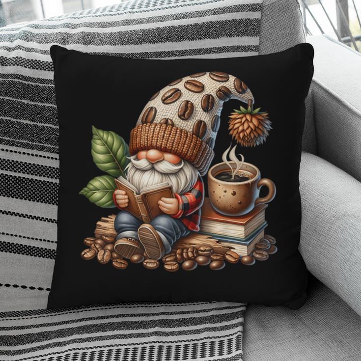 Coffee And Book Reading Accessories For Book Lovers Gnome Pillowcase